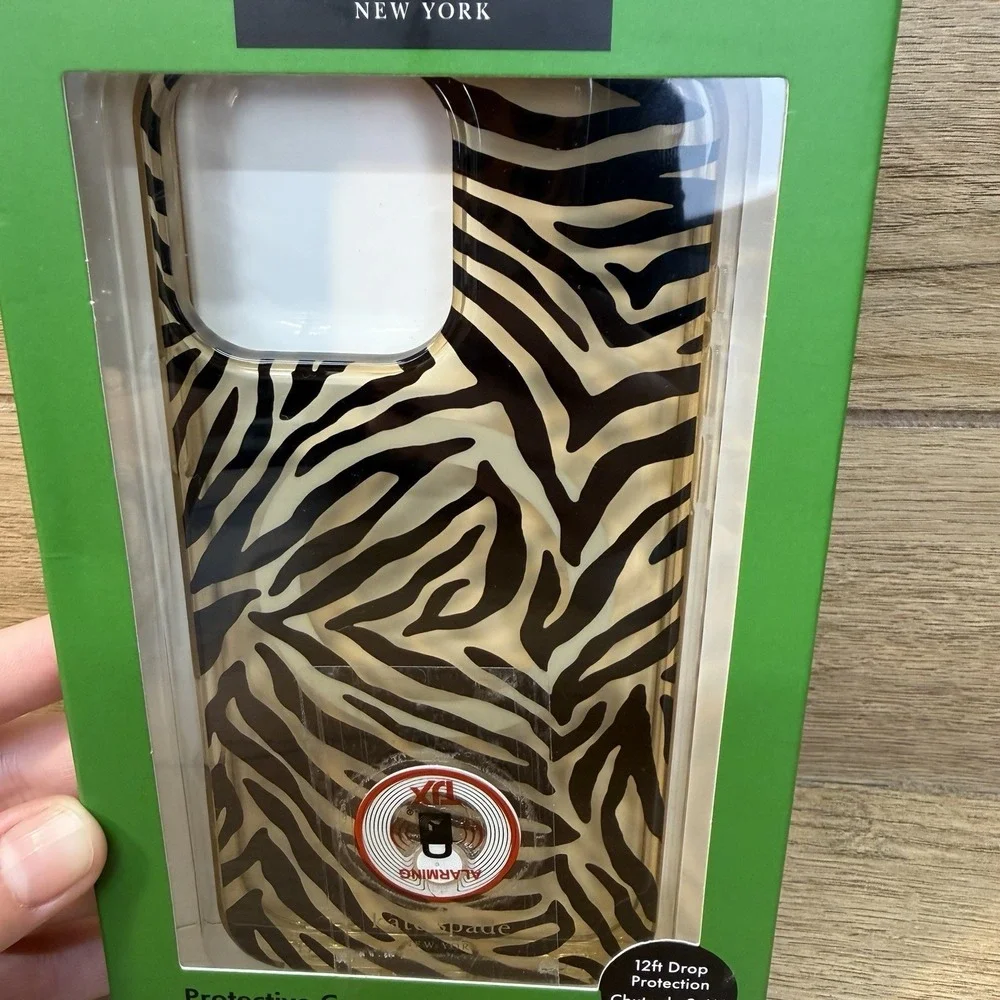 Kate Spade Protective iPhone 16 Pro Max Case Zebra Black Clear Tan MagSafe NEW